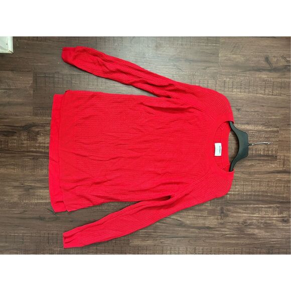 Old Navy Chunky Knit Red Pullover Sweater, Size Large - Picture 4 of 6